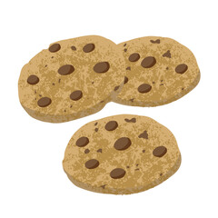 Three delicious cookies. Isolated on transparent background-01.eps