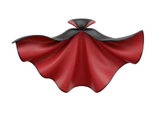 Isolated Red and Black Vampire Cape