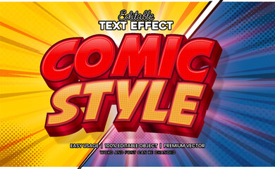 Comic Style Editable Text Effect Premium Vector blue yellow