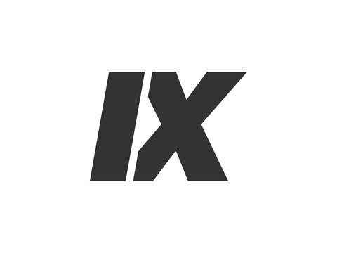 IX Techno Editable Font Logo For Corporate Branding. Bold, Futuristic Design With Unique Typographic Ideas. Minimal Custom Type And Dynamic Letter