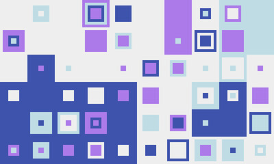 Abstract geometric background with pastel purple, blue, and white squares.  Modern, minimalist design ideal for presentations, websites, or social media.