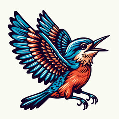 vector illustration of bird collor full