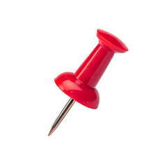 Single red pushpin on a black background