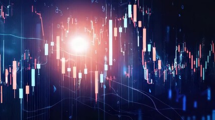 Dynamic stock market data visualization with vibrant rising and falling trends, perfect for financial reports and investment analysis, showcasing profit and loss - Powered by Adobe