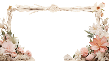 Title: Elegant Frame Beach Bliss Design Featuring a Bride Isolated on Clean White Background