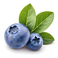 Obraz premium Aurora Blueberry Luminous Deep Blue Berries with Silky Matte Skin and Plump Freshness on a Pristine White Background for Modern and Inviting Food Photography