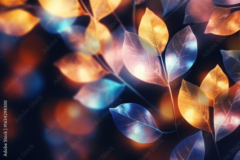 Wall mural pattern bokeh effect background leaf backgrounds abstract.