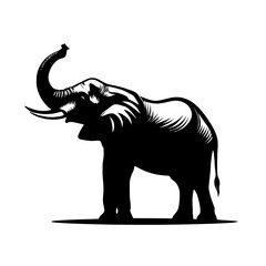 Obraz premium African Elephant Silhouette Vector