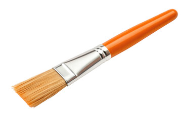 Fototapeta premium Orange handle paintbrush isolated on transparent background
