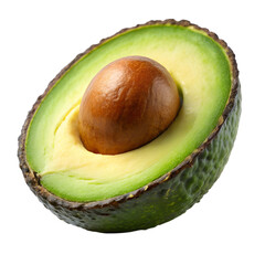 Realistic Half Avocado on Transparent Background

