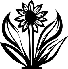 Minimalist small Potted plant or leaf icon 