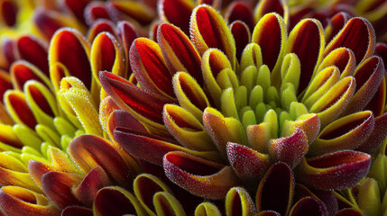 Vibrant Red and Yellow Chrysanthemum &ndash; Color Explosion at Beijing Chrysanthemum Culture Festival