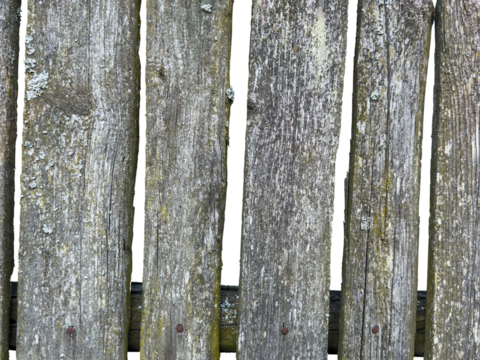 Old wooden fence isolated on white background. This has clipping path.