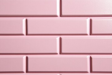 Obraz premium Pink Brick Wall: A close-up shot of a vibrant pink brick wall. The image highlights the texture and geometric pattern of the bricks, showcasing a clean, modern aesthetic. 