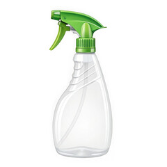Clear spray bottle isolated on transparent background