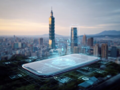 Smartphone Security in Urban Cityscape: Digital Protection, Encryption Technology, Cyber Safety and Mobile Data