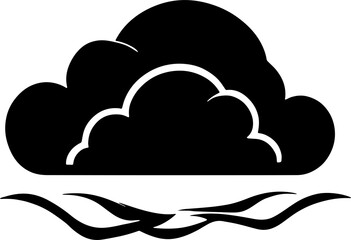 Cloud with rain silhouette icon 