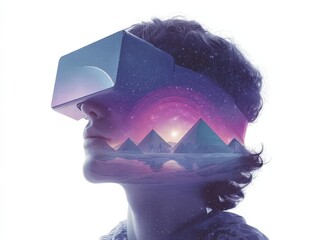 VR Pyramids: Futuristic Dreamscape Vision