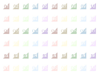 三角番号パステルセット