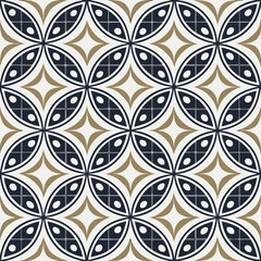 Seamless Geometric Pattern with Circles and Petals