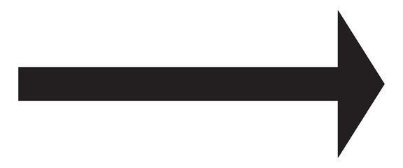 Fototapeta premium Large black icon. A solid long arrow pointing to the right on a white background. Long arrows on white background. Black long right arrows . large arrow pointing right . EPS 10.