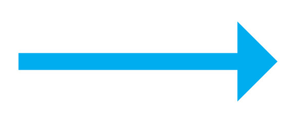 Obraz premium Long blue arrow icons vector . Blue long arrow icon. Long arrow icon. Blue long right arrow vector icon. Blue long arrow pointing to the right. Straight long arrow icon on white background . 