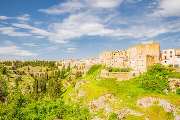 Fototapeta premium View of the old village of Gravina in Puglia near Bari. Top tourist destinations in Italy. Trip to Europe.
