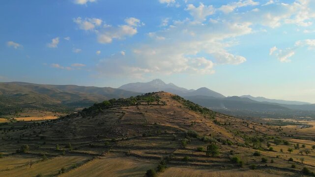 4K Cinematic Drone footage of a flock of sheep in Kayseri - Turkey_01