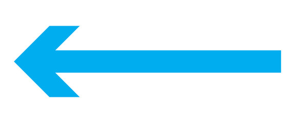 Obraz premium Long blue arrow icon vector . Blue long arrow icon. Long arrow icon. Blue long left arrow vector icon. Blue long arrow pointing to the left. Straight long arrow icon on white background . 