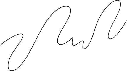 A black, single line forming a large, flowing, and continuous loop with smooth curves. Bold and confident freehand drawing