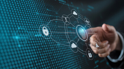 Digital security and personal data protection with biometric authentication and network connections