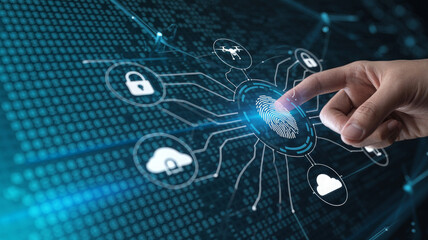Digital security and personal data protection with biometric authentication and network connections