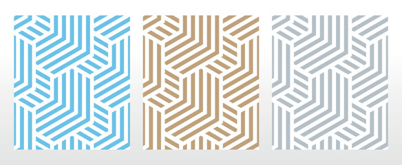 Set of abstract geometric patterns. Seamless vector backgrounds. Colored ornaments Graphic modern patterns Simple lattice graphic design