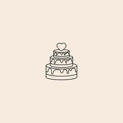 Wedding Cake icon flat vector design.