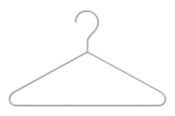 Metal Clothes Hanger on Transparent Background