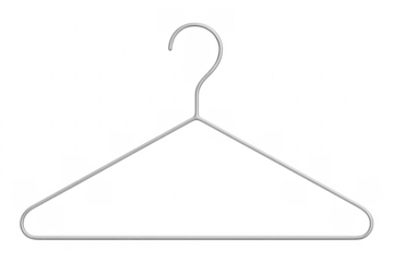 Metal Clothes Hanger on Transparent Background