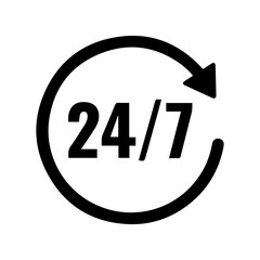 Hours days 24 glyph icon