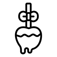 caramelized apple Line Icon