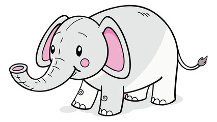 Obraz premium Playful isometric vector elephant toy in 3D style, ideal for kids’ games, apps, baby education, and jungle-themed product branding. 
