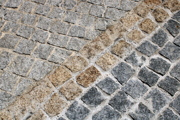 Cour, allée en pavés quartzite