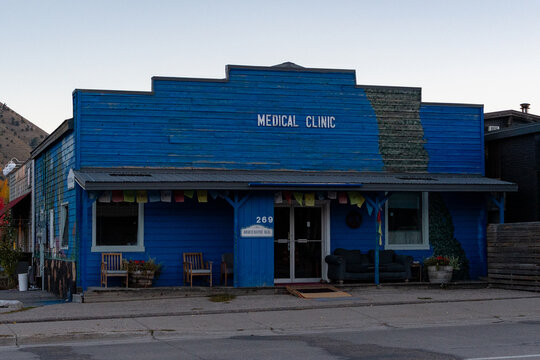 Jackson, Wyoming, USA - October 6th 2023 - Storefront to Dr Bruce Hayse Medical Clinic on West Broadway in the town of Jackson, Wyoming