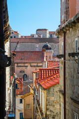 Aerial panoramic view of  famous old city Dubrovnik, Croatia