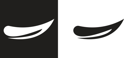 Obraz premium Swoosh Icons Vector Set, Collection and Group, Speed Motion Swirl Curves, Dynamic Wave Tail Shapes, Minimal Flat Line Style, Monochrome Silhouette Graphic Bundle for Logo, Sport and Abstract Design