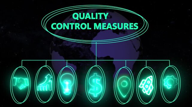 Business quality control measures represented ,performance metrics, and business insights from large data sets ,network , business ,technology concept animation technology background 