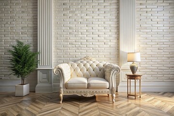 Luxurious Interior Design: Whitewashed Brick & Herringbone Pattern