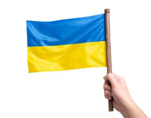 Human Hand Holding Ukrainian Flag Proudly – Transparent PNG