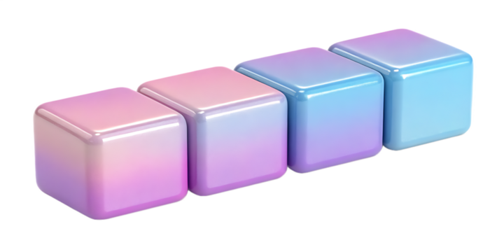 Abstract Colorful Cubes Gradient Design Rendered in 3D with Smooth Edges and Clean Aesthetic
