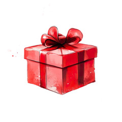 Obraz premium 2d illustration for Chinese New Year of a red gift box graffiti style, isolated on a white transparent background.