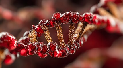 Close-up of a double helix structure representing dna genetic information.