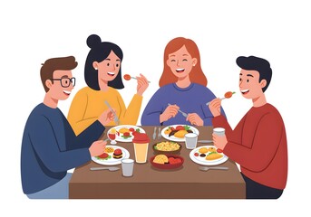 Diverse Friends Enjoying a Meal Together